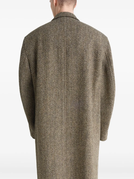 Close up of Tan coat, showing texture of the cotton fabric