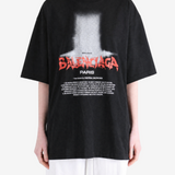 Black t-shirt, full body view