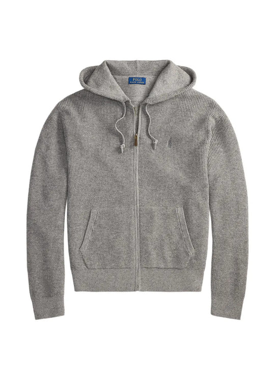 Grey knitwear, front view