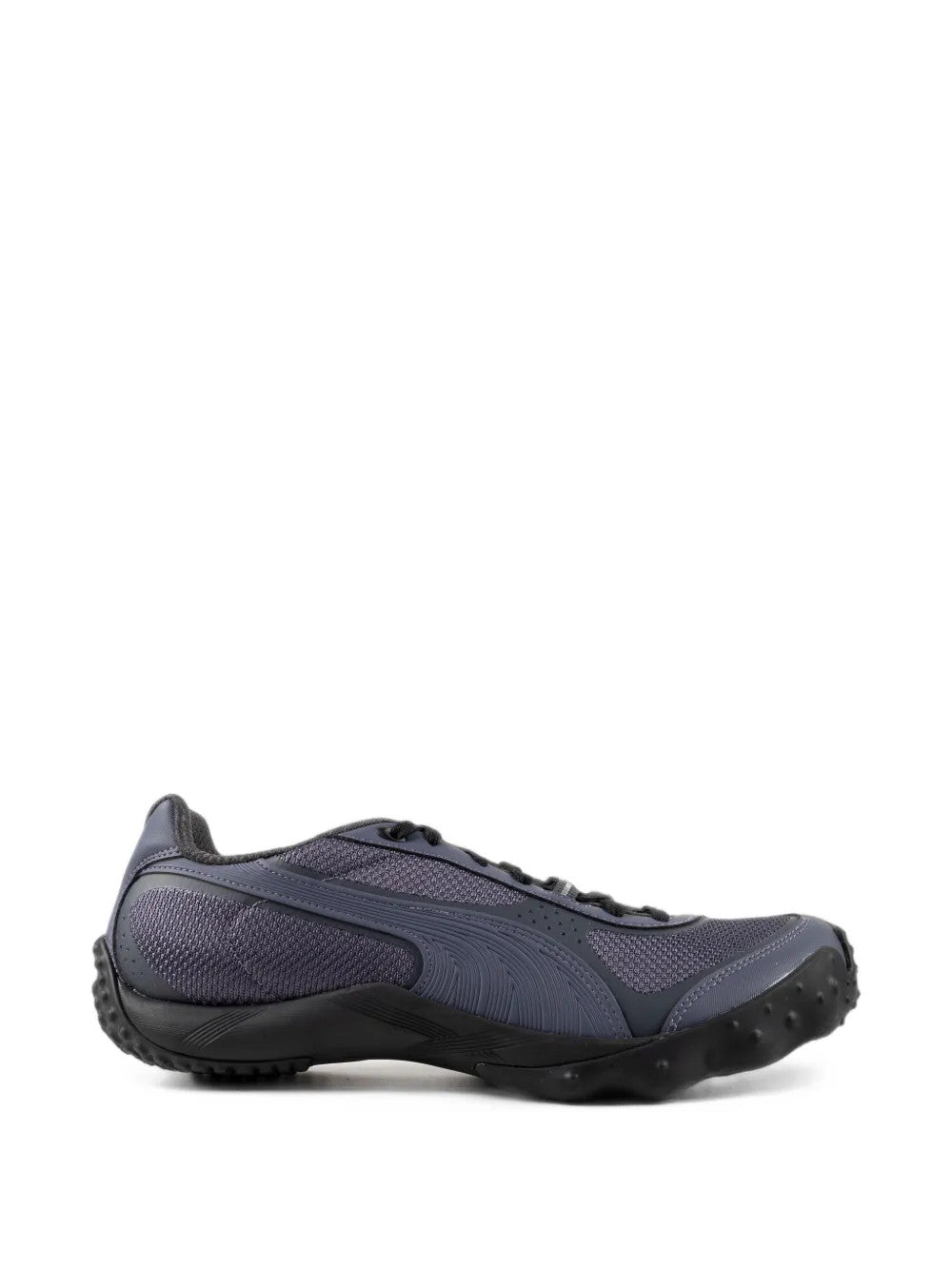 Navy shoes, side view