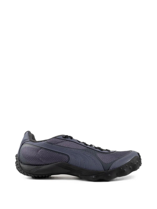 Navy shoes, side view