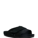 Black sandals, front view
