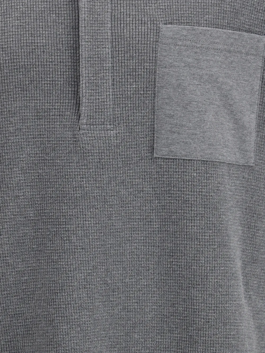 Close up of grey shirt,showing texture of the cotton fabric