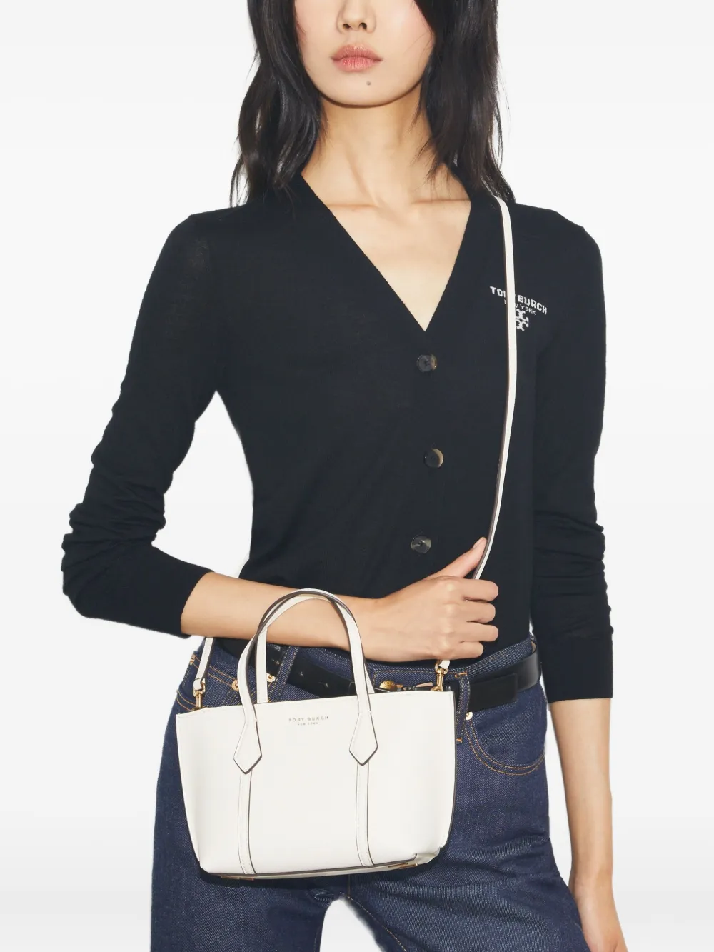 White bags worn by a person, showing the bgas's fit