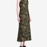 Green dress, full body view