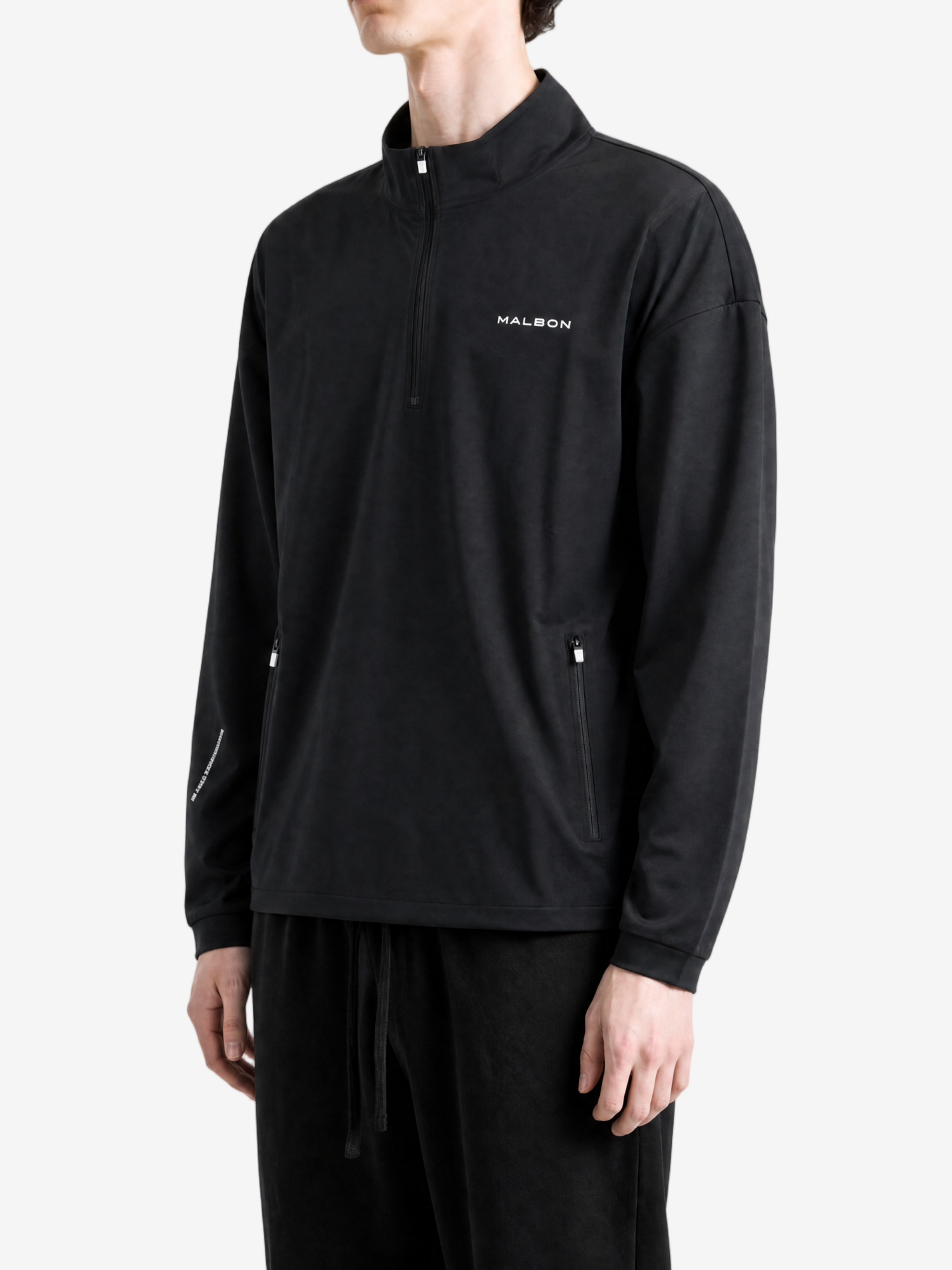 Black hoodie, full body view