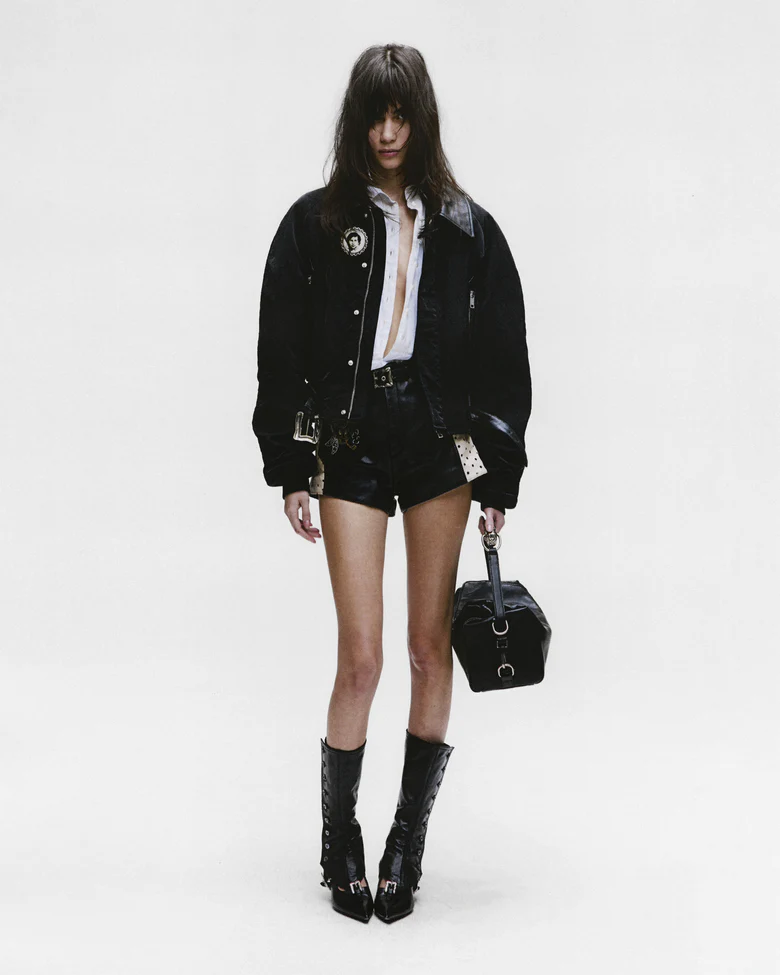 black jacket,full body view