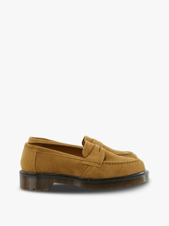 Tan shoes, side view