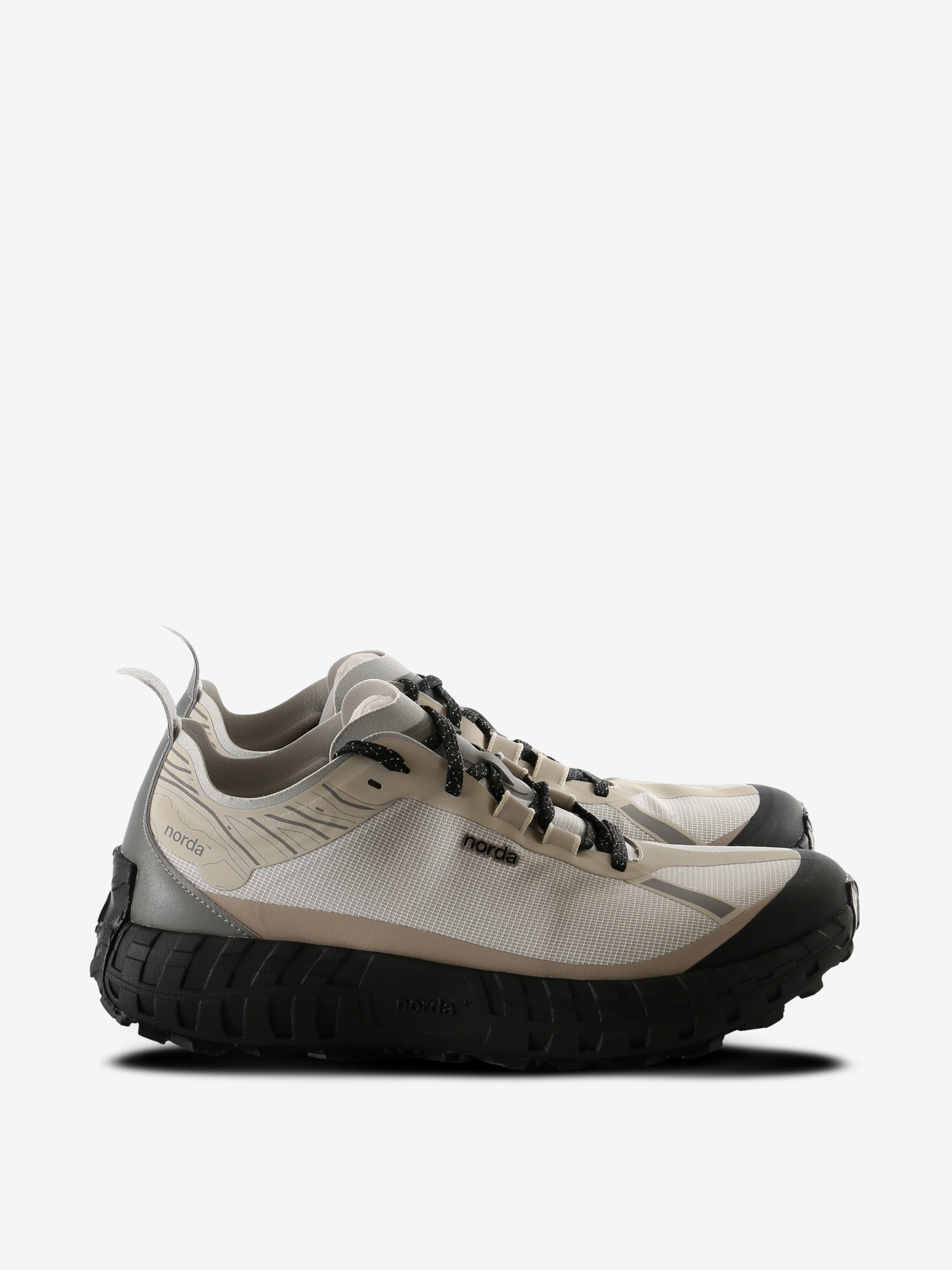 Tan sneakers, front view