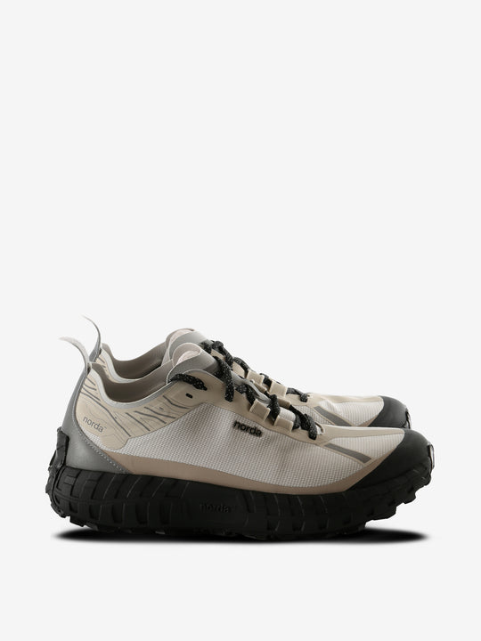 Tan sneakers, front view