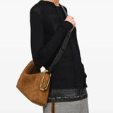 Brown bag worn by a person, showing the bag fit