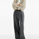 Grey pants, full body view
