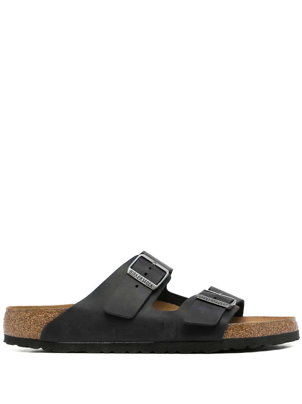 Black sandals, front view