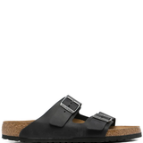 Black sandals, front view