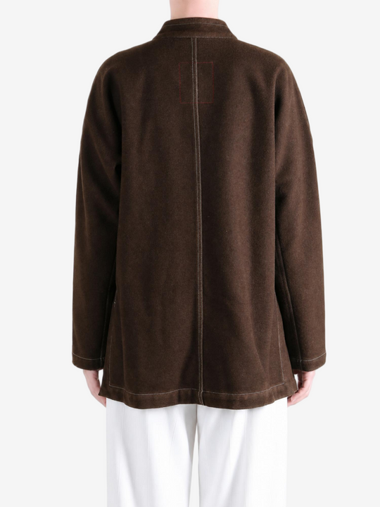 Brown jacket, full body view