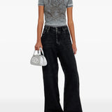 Grey t-shirt, full body view