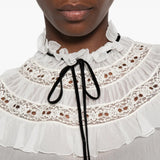 White top worn by a person, showing the top fit