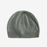 Tan knit beanie,back view