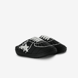 Black sandals, front view