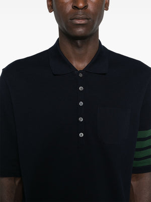 THOM BROWNE - Men Short Sleeve Polo With Knit Chest Pocket