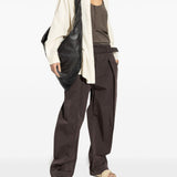 Brown top, full body view