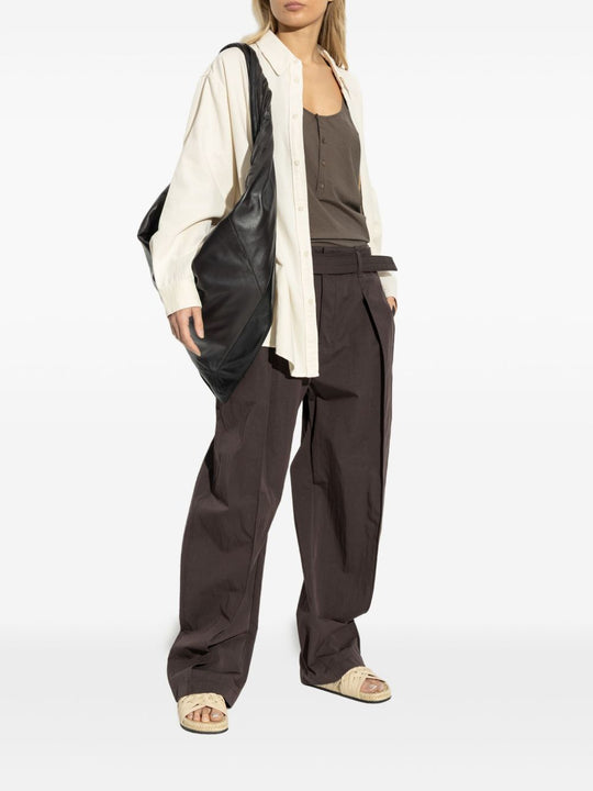 Brown top, full body view