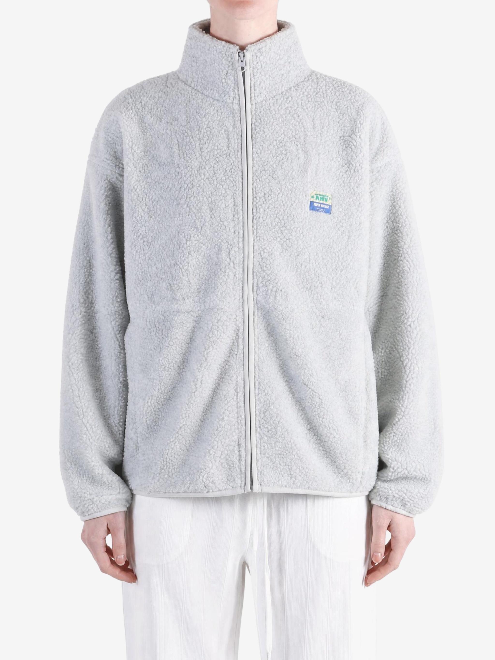 Grey jacket, full body view