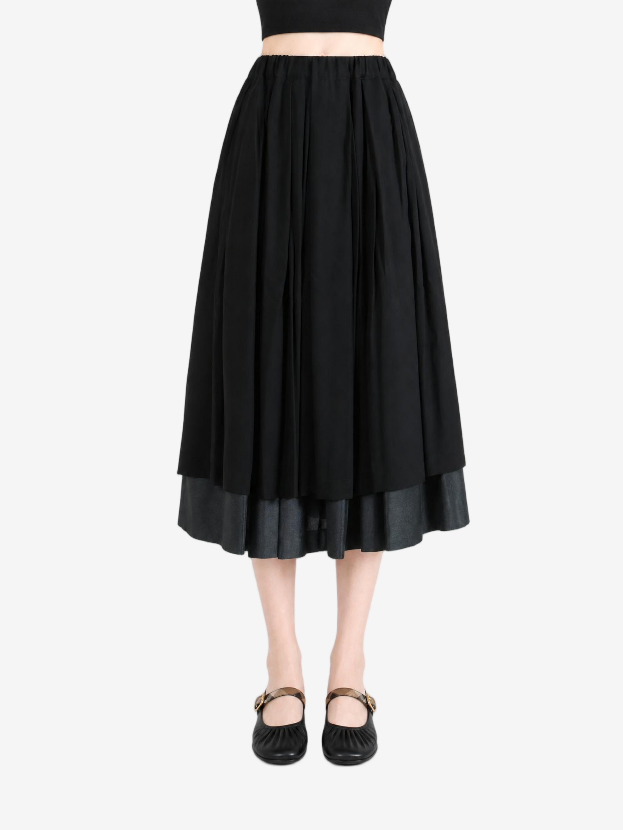 Black skirt, full body view