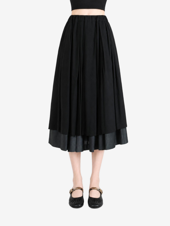 Black skirt, full body view