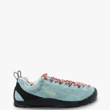 Blue shoes, side view