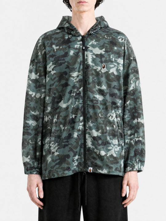 Green jacket, full body view