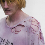Purple t-shirt worn by a person, showing the t-shirt fit