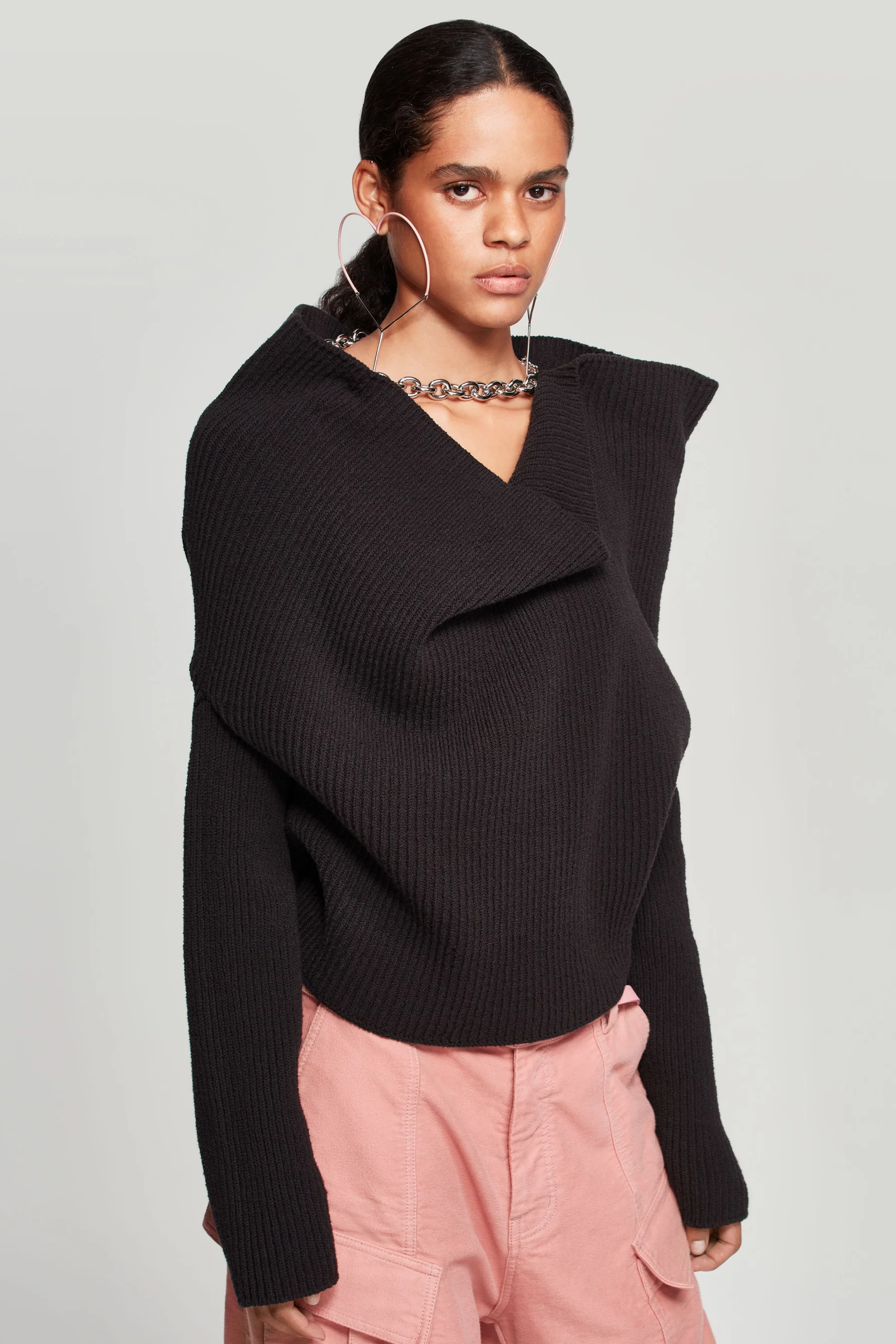 Y/PROJECT Women Draped Chain Ribbed Sweater – Atelier New York