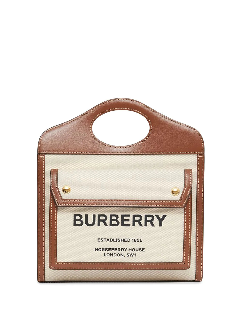 BURBERRY WOMEN Mini Logo Canvas & Leather Pocket Bag