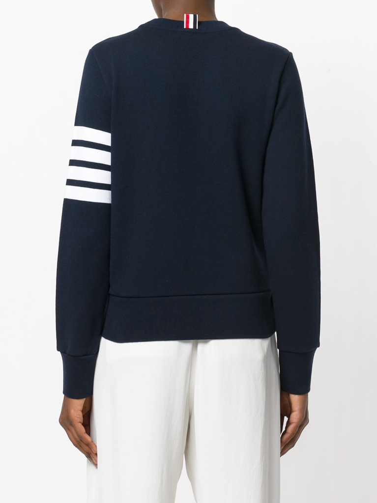 THOM BROWNE - Women Classic Sweatshirt In Classic Loop With Engineered 4 Bar