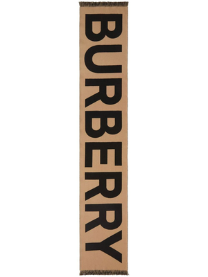 BURBERRY Logo Jacquard Wool Scarf