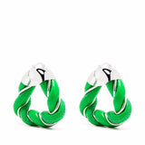 Green earrings,front view
