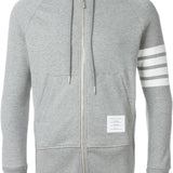 THOM BROWNE - Men Classic Full Zip Hoodie In Classic Loopback W/ Engineered 4 Bar