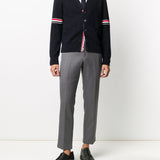 Navy cardigan full body view