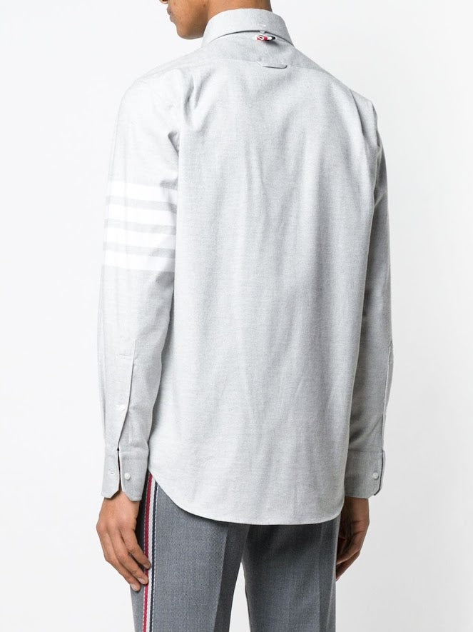 THOM BROWNE - Men 4 Bar Fitted Button Down Flannel Shirt