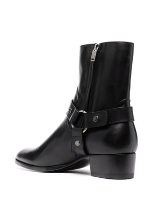 SAINT LAURENT - Men Wyatt 40 Harness Boots