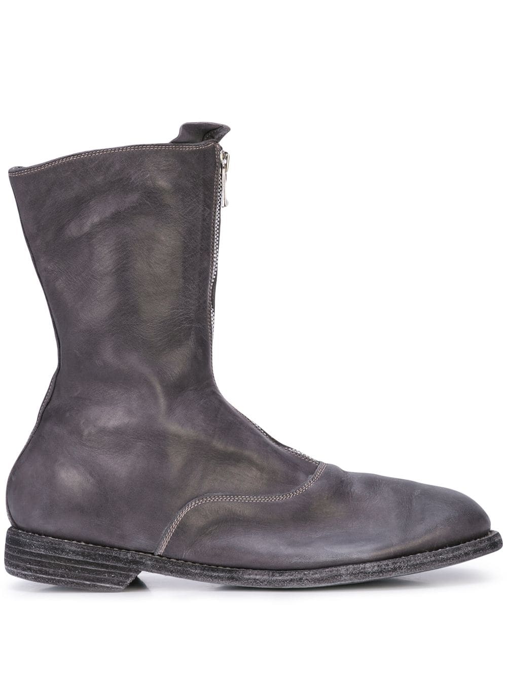 GUIDI Men 310 Horse Leather Front Zip Military Boots – Atelier New