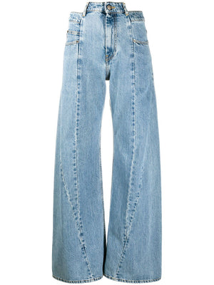 MAISON MARGIELA - Women Decortique Asymmetric Wide-Leg Jeans