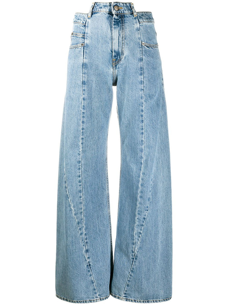 MAISON MARGIELA - Women Decortique Asymmetric Wide-Leg Jeans