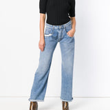 MAISON MARGIELA - Women 5-Pocket Wide-Leg Denim Pants