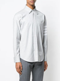 THOM BROWNE - Men 4 Bar Fitted Button Down Flannel Shirt