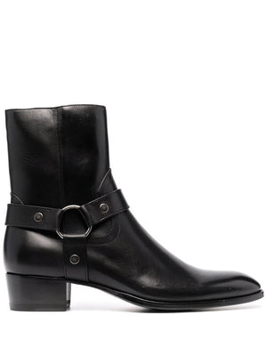 SAINT LAURENT - Men Wyatt 40 Harness Boots