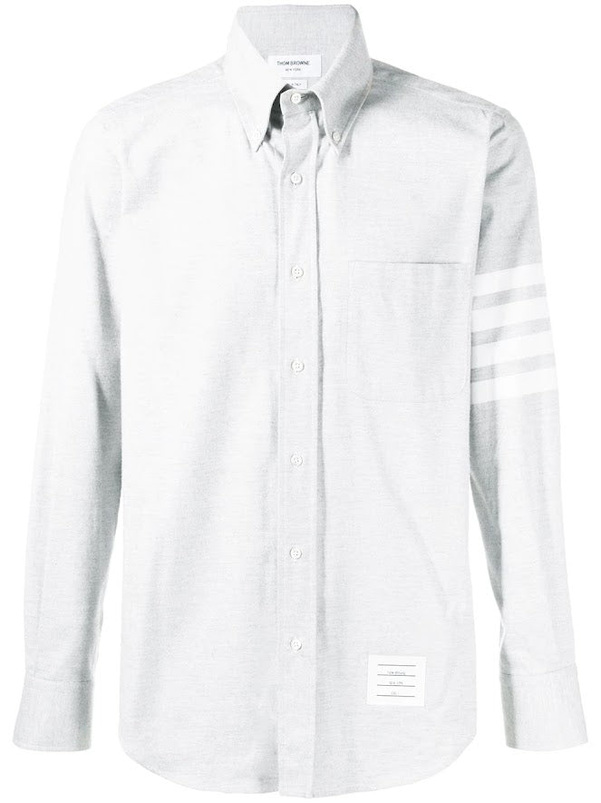 THOM BROWNE - Men 4 Bar Fitted Button Down Flannel Shirt