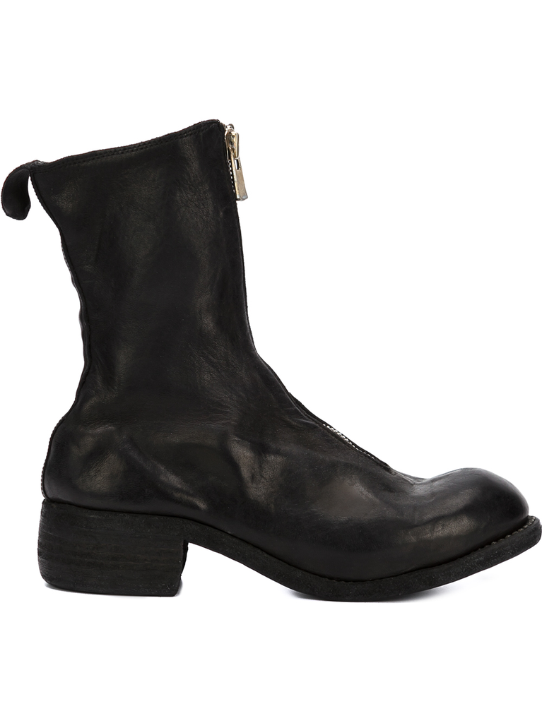 GUIDI Women PL2 Soft Horse Leather Front Zip Boot BLKT
