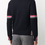 Navy cardigan,showing texture of the cotton fabric.